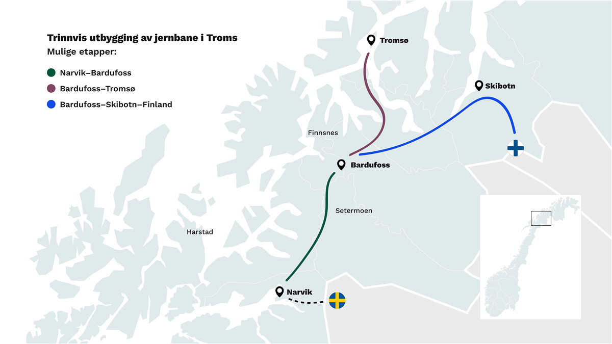 kart over jernbane - Klikk for stort bilde